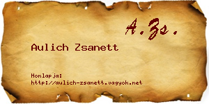 Aulich Zsanett névjegykártya