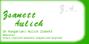 zsanett aulich business card